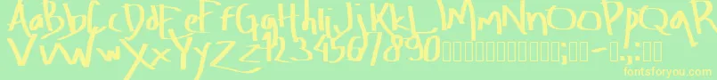 Amburegul Font – Yellow Fonts on Green Background