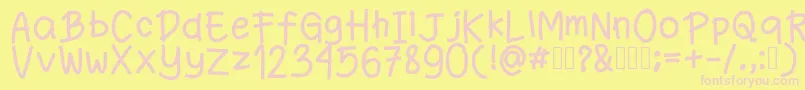 Fanande-fontti – vaaleanpunaiset fontit keltaisella taustalla
