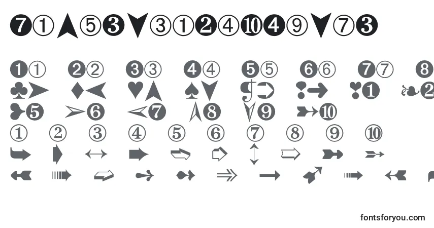 Fuente GamesncardzDings - alfabeto, números, caracteres especiales