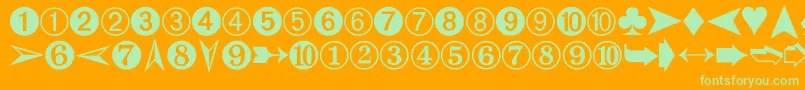 GamesncardzDings Font – Green Fonts on Orange Background