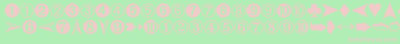 GamesncardzDings Font – Pink Fonts on Green Background