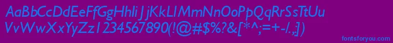 Шрифт GimletsskItalic – синие шрифты на фиолетовом фоне