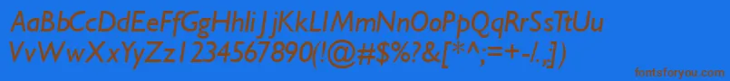 GimletsskItalic Font – Brown Fonts on Blue Background