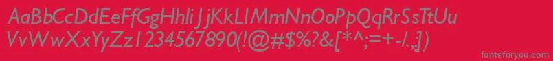 GimletsskItalic-Schriftart – Graue Schriften auf rotem Hintergrund