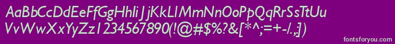 GimletsskItalic Font – Green Fonts on Purple Background
