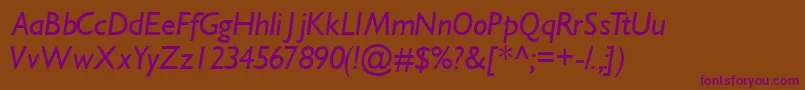 GimletsskItalic Font – Purple Fonts on Brown Background