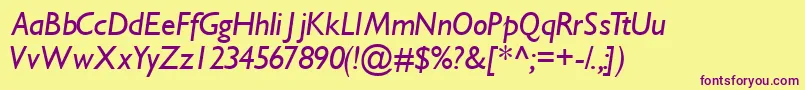 GimletsskItalic Font – Purple Fonts on Yellow Background