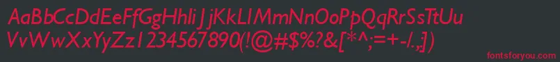 GimletsskItalic Font – Red Fonts on Black Background