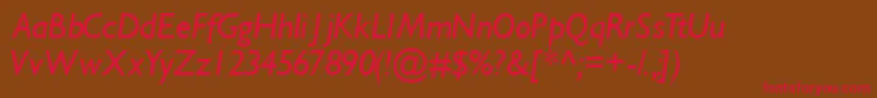 GimletsskItalic Font – Red Fonts on Brown Background