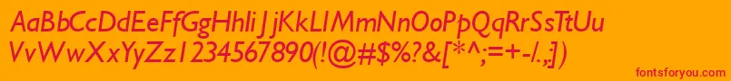 GimletsskItalic Font – Red Fonts on Orange Background