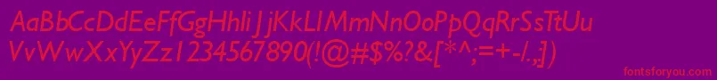 fuente GimletsskItalic – Fuentes Rojas Sobre Fondo Morado