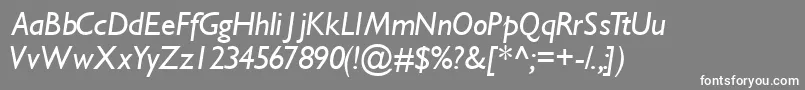 GimletsskItalic Font – White Fonts on Gray Background