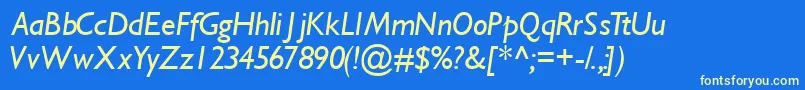 GimletsskItalic Font – Yellow Fonts on Blue Background