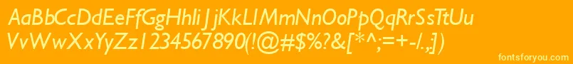GimletsskItalic Font – Yellow Fonts on Orange Background