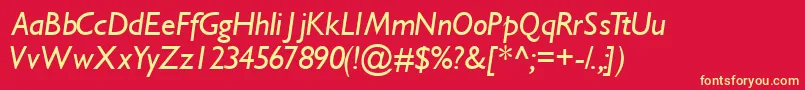 GimletsskItalic Font – Yellow Fonts on Red Background