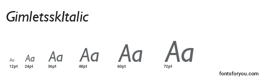 Размеры шрифта GimletsskItalic