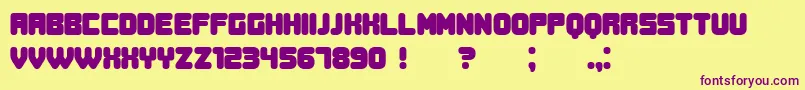 DurationBook-Schriftart – Violette Schriften auf gelbem Hintergrund