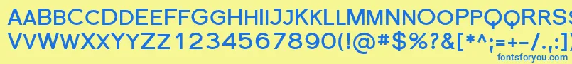 フォントFlorsn18 – 青い文字が黄色の背景にあります。