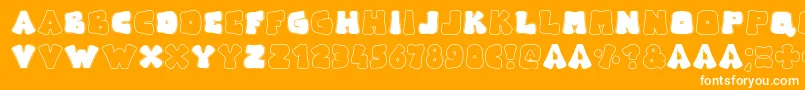 Fonte Arise – fontes brancas em um fundo laranja