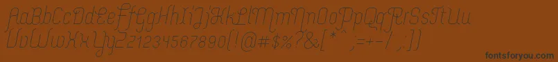 MerijntjeLightitalic-Schriftart – Schwarze Schriften auf braunem Hintergrund