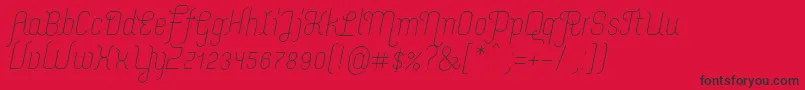 Fonte MerijntjeLightitalic – fontes pretas em um fundo vermelho