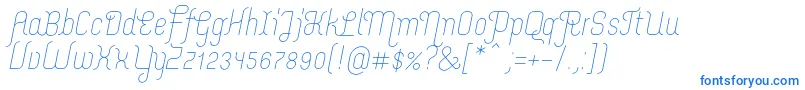 fuente MerijntjeLightitalic – Fuentes Azules Sobre Fondo Blanco