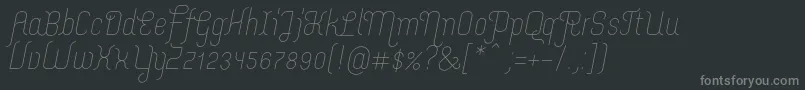 Шрифт MerijntjeLightitalic – серые шрифты на чёрном фоне