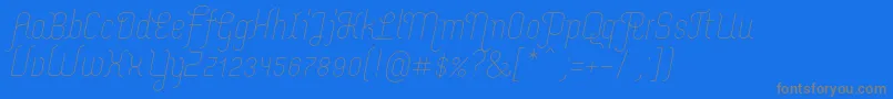 MerijntjeLightitalic-Schriftart – Graue Schriften auf blauem Hintergrund