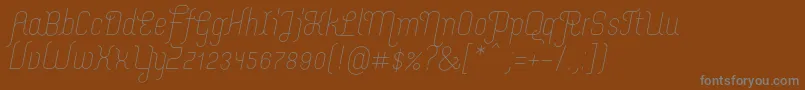 フォントMerijntjeLightitalic – 茶色の背景に灰色の文字