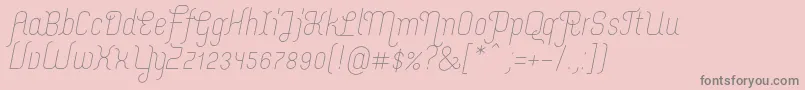 フォントMerijntjeLightitalic – ピンクの背景に灰色の文字