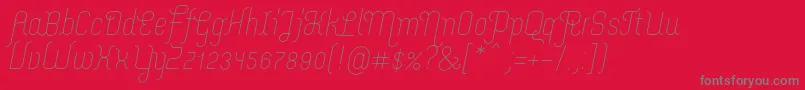 MerijntjeLightitalic-Schriftart – Graue Schriften auf rotem Hintergrund