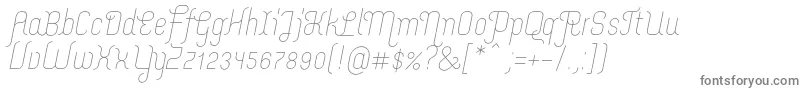 フォントMerijntjeLightitalic – 白い背景に灰色の文字