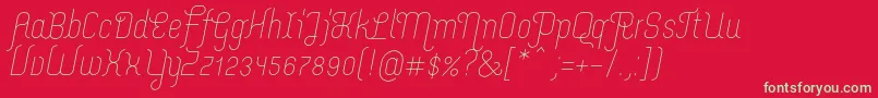 フォントMerijntjeLightitalic – 赤い背景に緑の文字