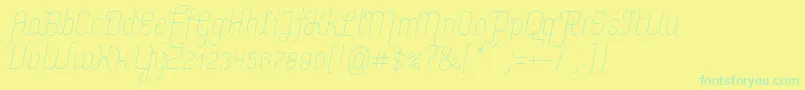 MerijntjeLightitalic Font – Green Fonts on Yellow Background