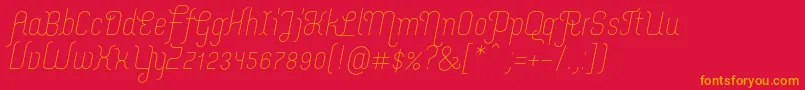 フォントMerijntjeLightitalic – 赤い背景にオレンジの文字