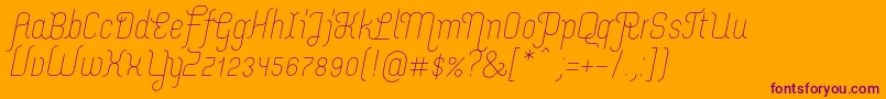 フォントMerijntjeLightitalic – オレンジの背景に紫のフォント