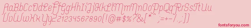 MerijntjeLightitalic Font – Red Fonts on Pink Background