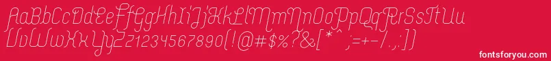 フォントMerijntjeLightitalic – 赤い背景に白い文字