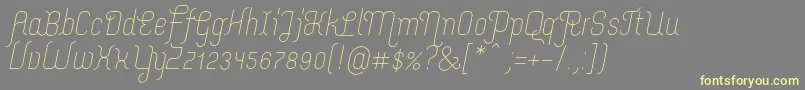 MerijntjeLightitalicフォントについての詳細 フォントMerijntjeLightitalic – 黄色のフォント、灰色の背景