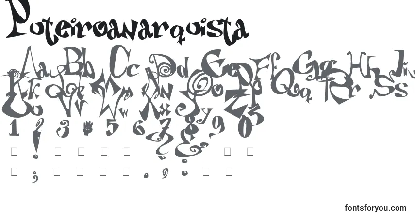 Schriftart Puteiroanarquista – Alphabet, Zahlen, spezielle Symbole