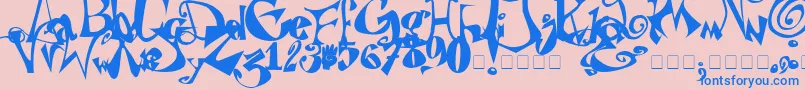 Puteiroanarquista Font – Blue Fonts on Pink Background