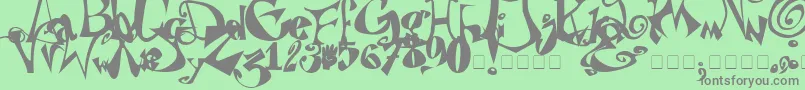 Puteiroanarquista-Schriftart – Graue Schriften auf grünem Hintergrund