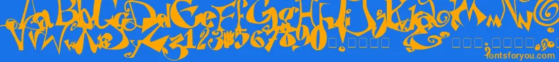 Puteiroanarquista Font – Orange Fonts on Blue Background