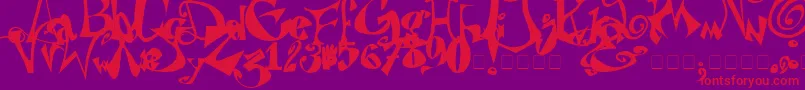 Puteiroanarquista Font – Red Fonts on Purple Background