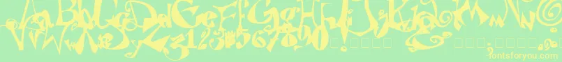 Puteiroanarquista Font – Yellow Fonts on Green Background