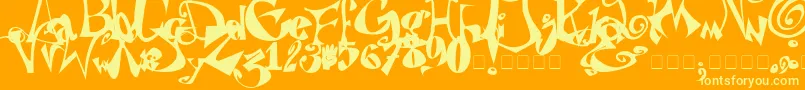 Puteiroanarquista Font – Yellow Fonts on Orange Background