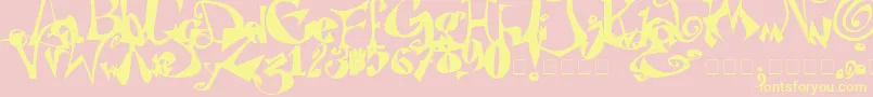 Puteiroanarquista Font – Yellow Fonts on Pink Background