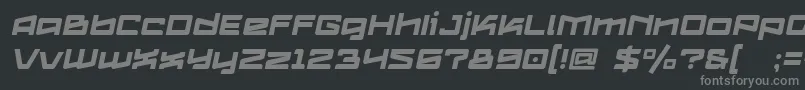 フォントLogofontik4fRegularItalic – 黒い背景に灰色の文字