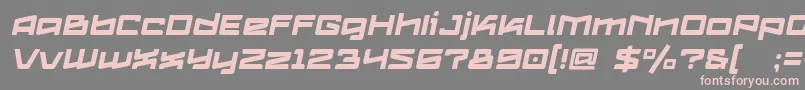 Logofontik4fRegularItalic-fontti – vaaleanpunaiset fontit harmaalla taustalla