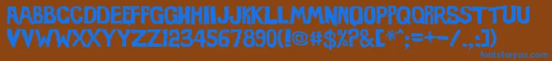 Evil Of Frankenstein Font – Blue Fonts on Brown Background